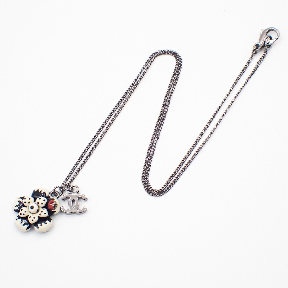 Chanel CC Flower Ladybug Silver Plated and Acrylic